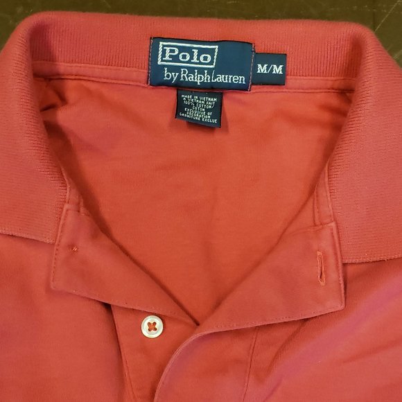 Polo by Ralph Lauren M/M Coral 2-button Polo with Blue Pony (Mens' ) - Picture 7 of 10